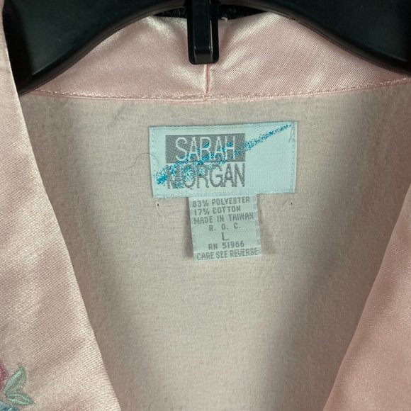 Sarah Morgan Sleepwear Top Large Women's Short Sleeve Pink Polyester Blend L - Picture 3 of 10